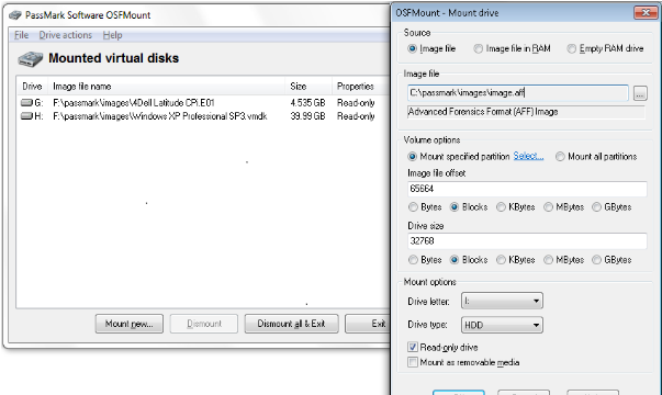 OSFMount for Windows 11, 10 Screenshot 1