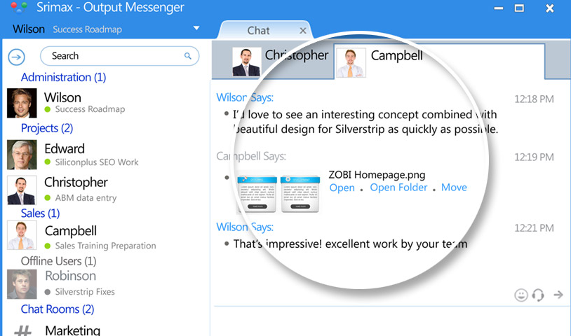 Output Messenger Screenshot