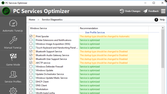 PC Services Optimizer for Windows 10 Screenshot 3