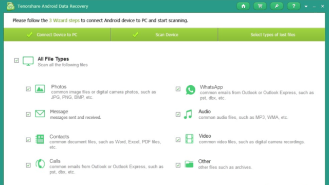 Tenorshare Android Data Recovery for Windows 10 Screenshot 1