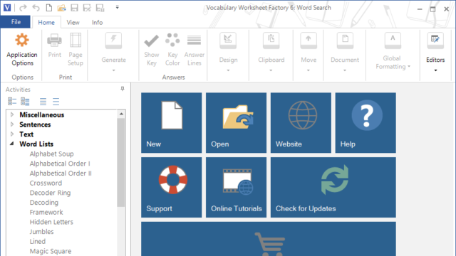 Vocabulary Worksheet Factory for Windows 11, 10 Screenshot 1