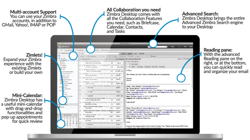 Zimbra Desktop Screenshot