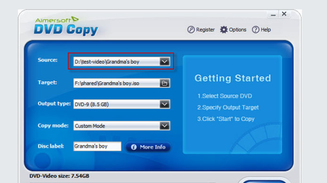 Aimersoft DVD Copy for Windows 10 Screenshot 1