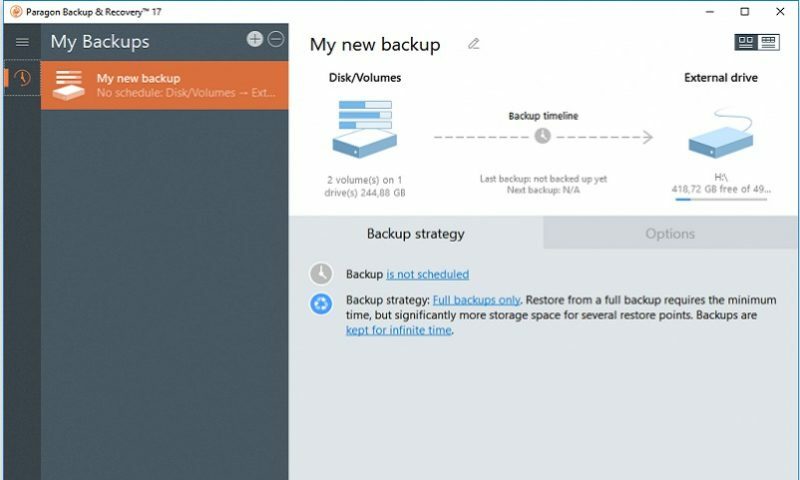 Paragon Backup & Recovery Screenshot 1