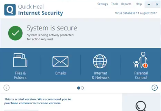Quick Heal Internet Security for Windows 10 Screenshot 1