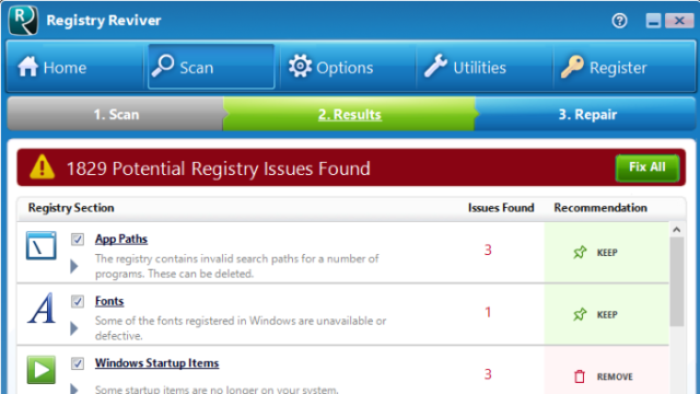 Registry Reviver for Windows 10 Screenshot 2