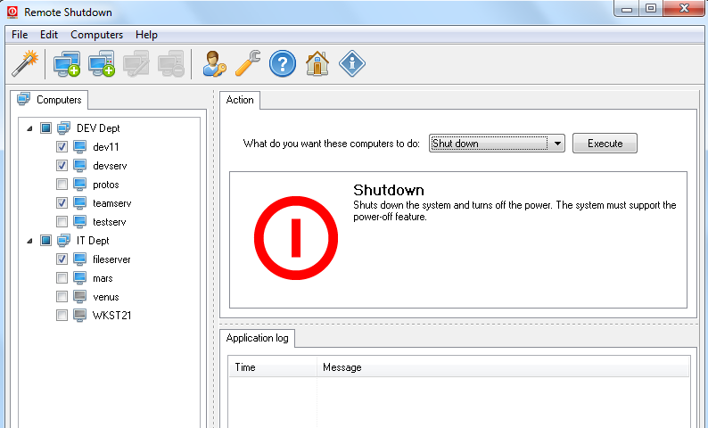 Remote Shutdown Screenshot