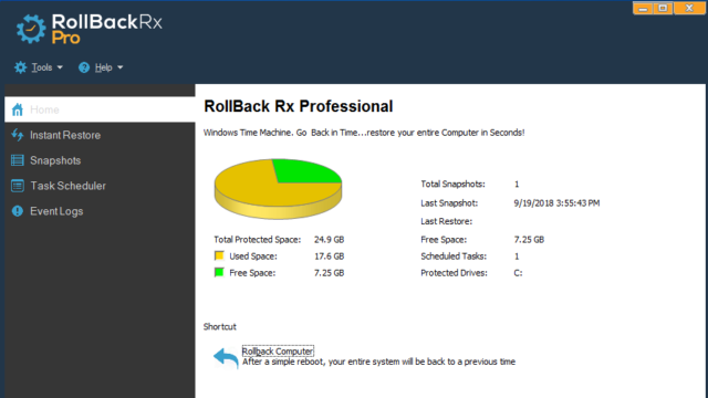 RollBack Rx Home for Windows 11, 10 Screenshot 1