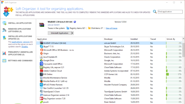 Soft Organizer for Windows 10 Screenshot 1