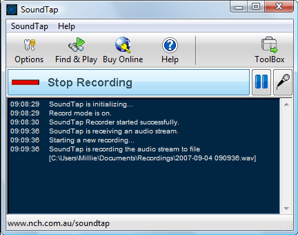 SoundTap Streaming Audio Recorder for Windows 10 Screenshot 1