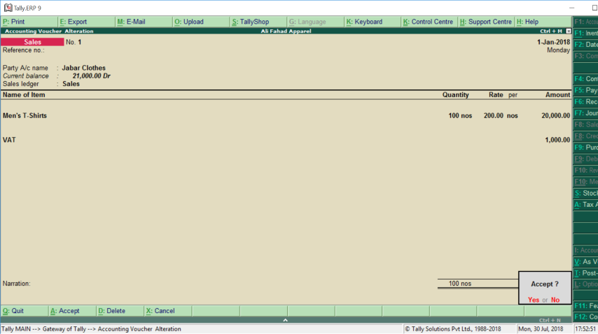 Tally.ERP Screenshot