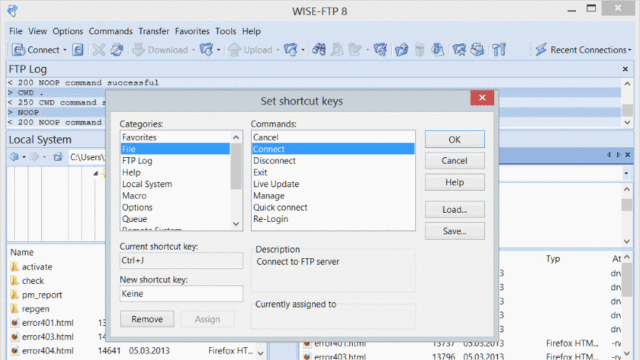 WISE-FTP for Windows 10 Screenshot 2