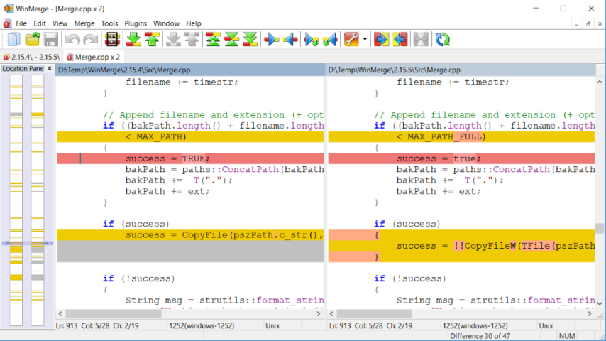 WinMerge Screenshot