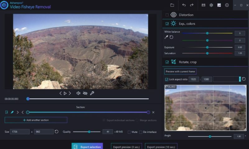 Ashampoo Video Fisheye Removal Screenshot 1