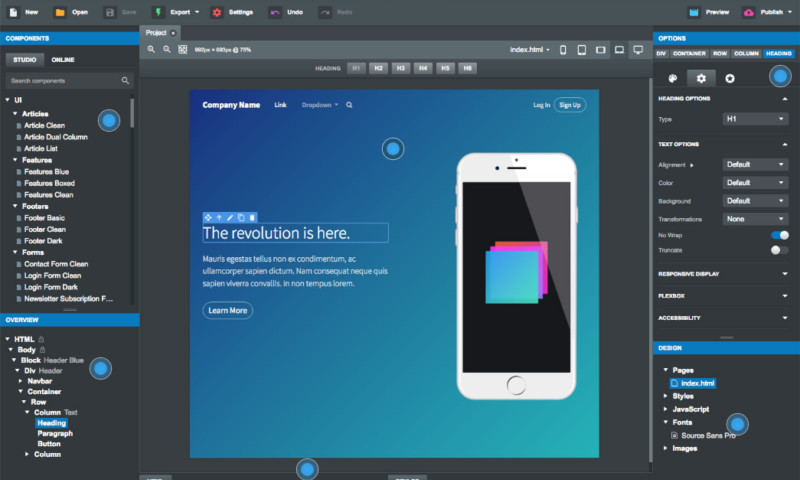 Bootstrap Studio Screenshot 1