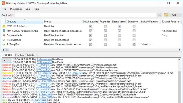Directory Monitor for Windows 11, 10 Screenshot 1