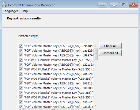 Elcomsoft Forensic Disk Decryptor for Windows 10 Screenshot 1