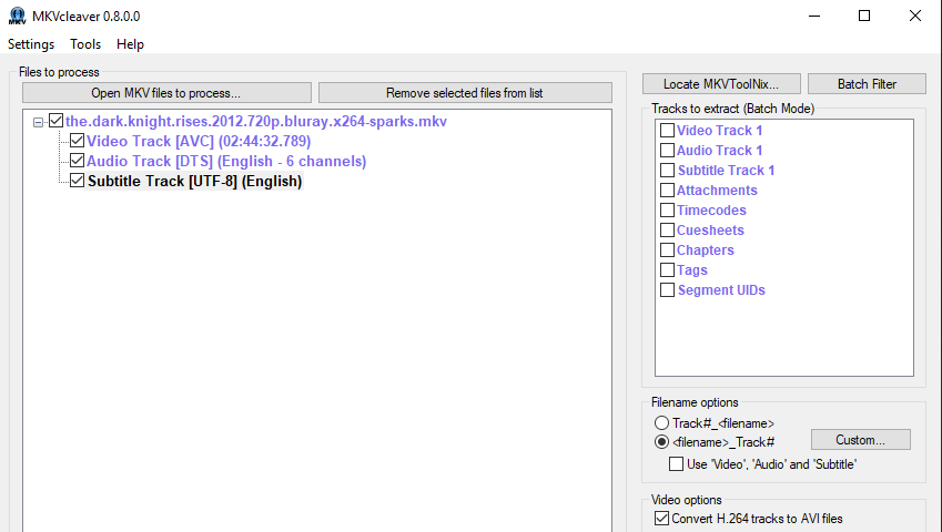 MKVcleaver Screenshot