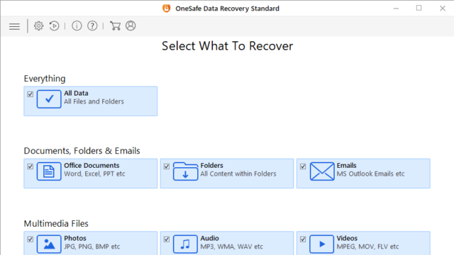 OneSafe Data Recovery for Windows 11, 10 Screenshot 1