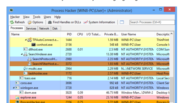 Process Hacker for Windows 10 Screenshot 1