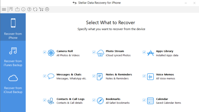 Stellar Data Recovery for iPhone for Windows 10 Screenshot 1