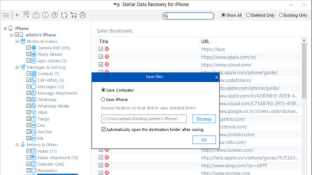 Stellar Data Recovery for iPhone for Windows 10 Screenshot 2