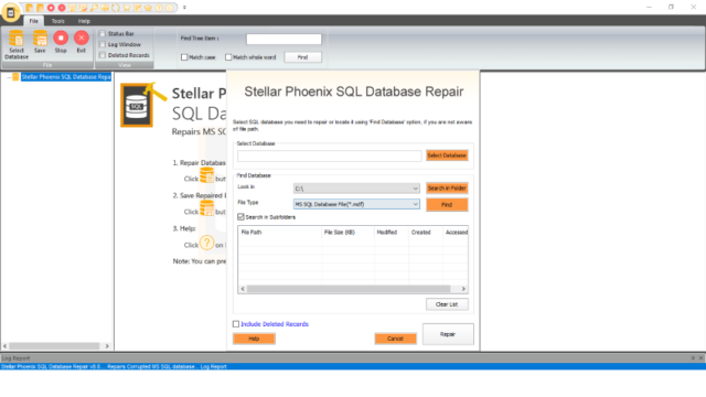 Stellar Repair for MS SQL for Windows 11, 10 Screenshot 1