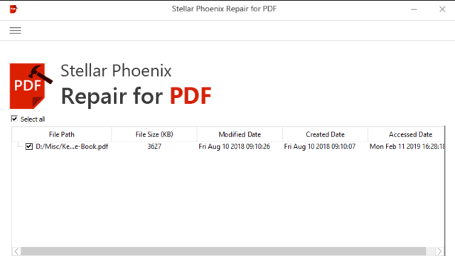 Stellar Repair for PDF for Windows 11, 10 Screenshot 1