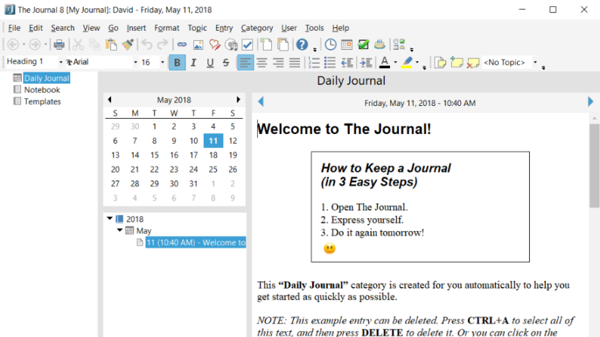 The Journal Screenshot 1