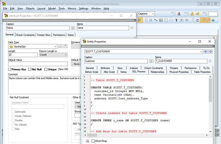 Toad Data Modeler Screenshot 3