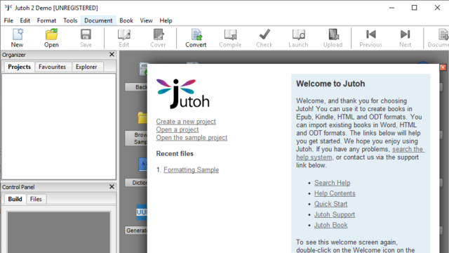 Jutoh Ebook Editor for Windows 10 Screenshot 1