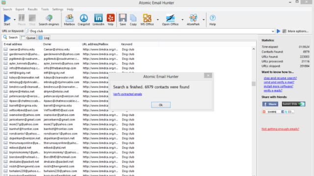 Atomic Email Hunter for Windows 10 Screenshot 1