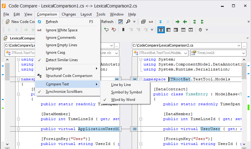 Code Compare Screenshot 1