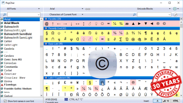 PopChar for Windows 11, 10 Screenshot 1