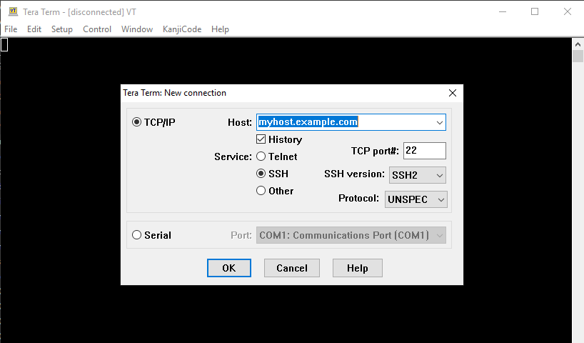 Tera Term Screenshot