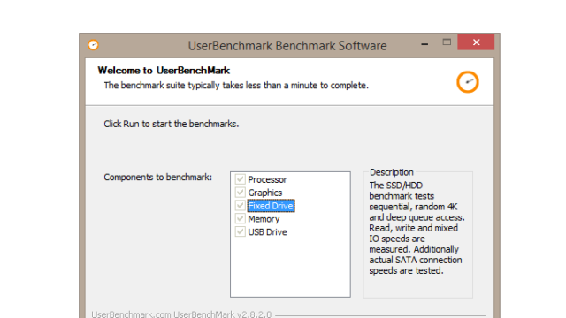 UserBenchmark for Windows 10 Screenshot 1