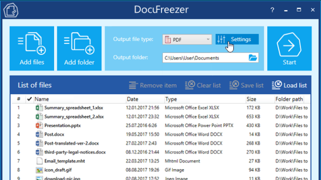 DocuFreezer for Windows 10 Screenshot 1