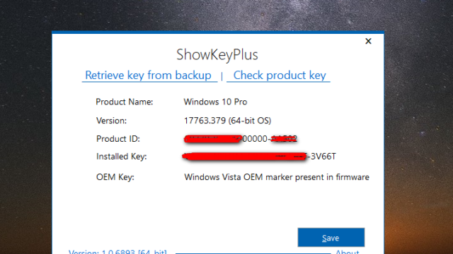 ShowKeyPlus for Windows 10 Screenshot 1