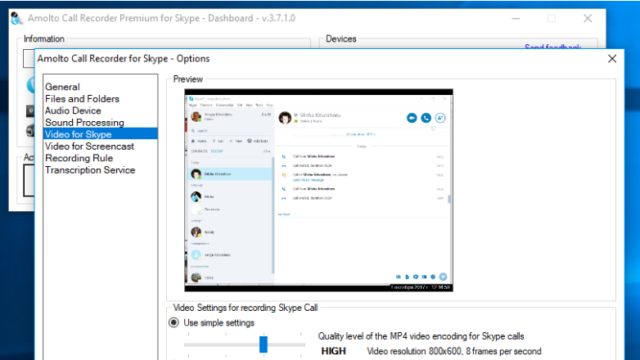 Amolto Call Recorder for Skype for Windows 11, 10 Screenshot 3
