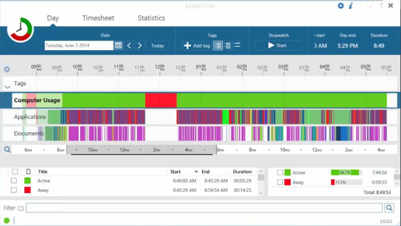 ManicTime Screenshot 1