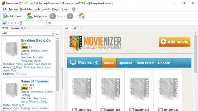 Movienizer for Windows 10 Screenshot 1