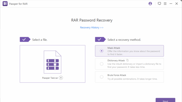 Passper for RAR for Windows 11, 10 Screenshot 2