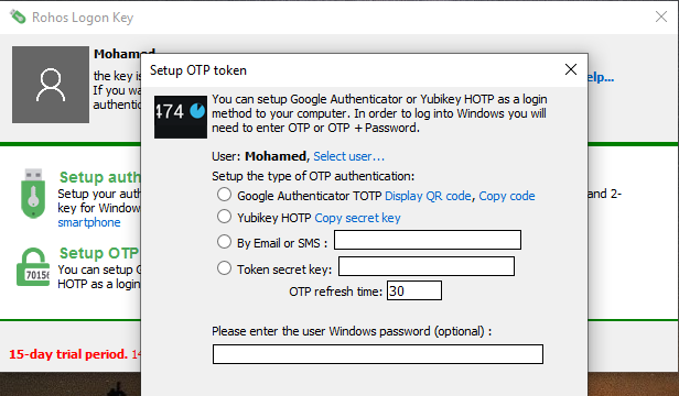 Rohos Logon Key for Windows 10 Screenshot 3