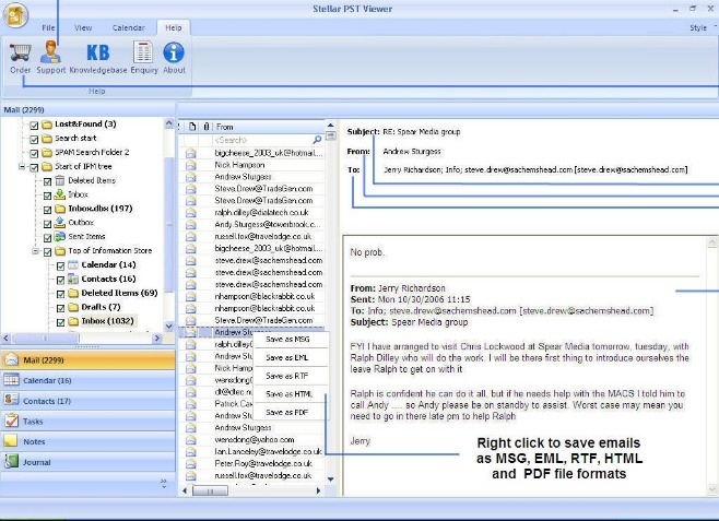 Stellar Viewer for Outlook Screenshot