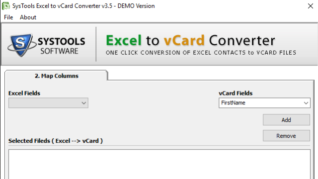 SysTools Excel to vCard Converter for Windows 11, 10 Screenshot 2
