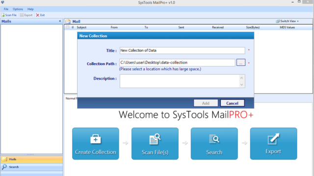 SysTools MailPro+ for Windows 10 Screenshot 1
