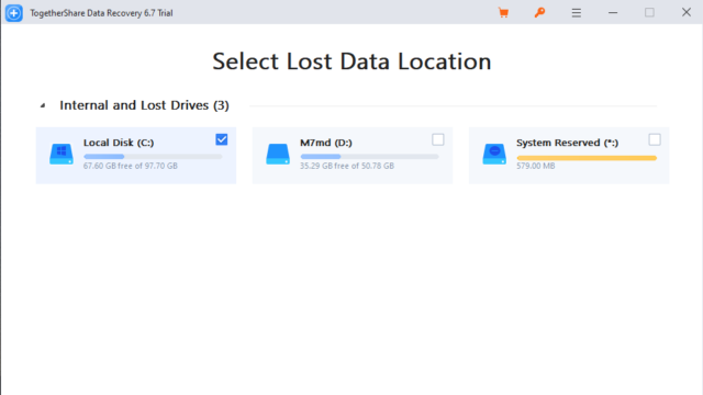 TogetherShare Data Recovery for Windows 11, 10 Screenshot 1