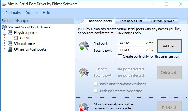 Virtual Serial Port Driver for Windows 10 Screenshot 2