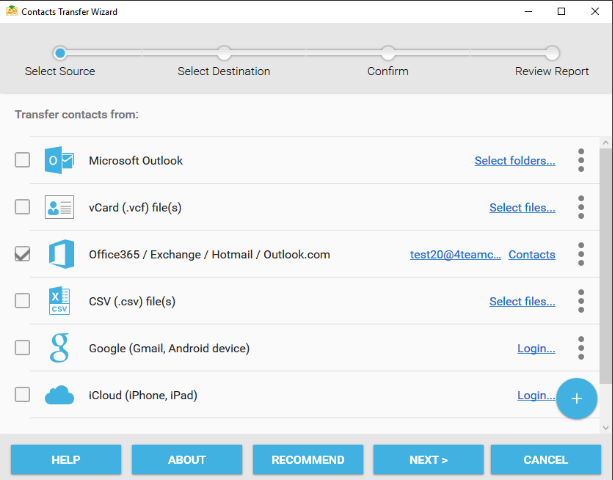 vCard Wizard Contacts Converter Screenshot 1