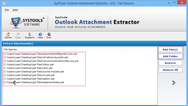 SysTools Outlook Attachment Extractor for Windows 10 Screenshot 2